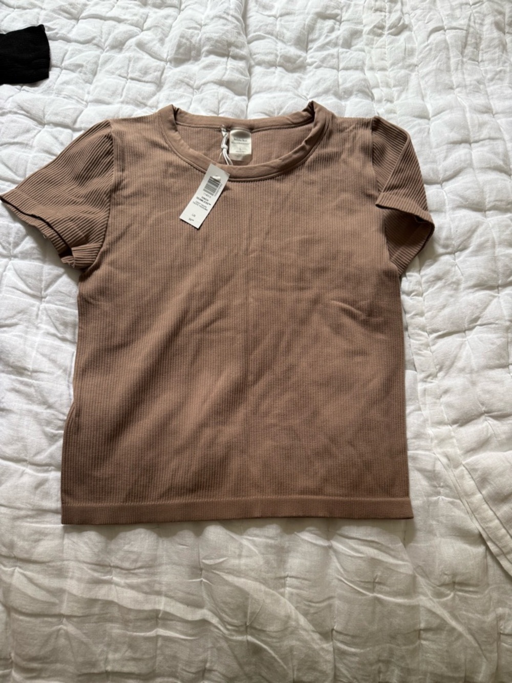 Sunday Best Short Sleeve Ribbed Tee in Light Brown